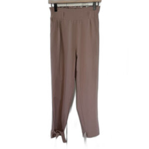 Grace Karin High‎ Waist Ankle Tie Pants Taupe Small